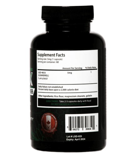 Ligandrol LGD-4033 SARMs in Canada - Nutritional Label that shows ingredients and nutritional facts