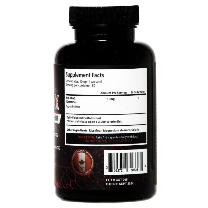A nutritional label for Ostarine MK2866 SARMs sold by Helixx Online Canada